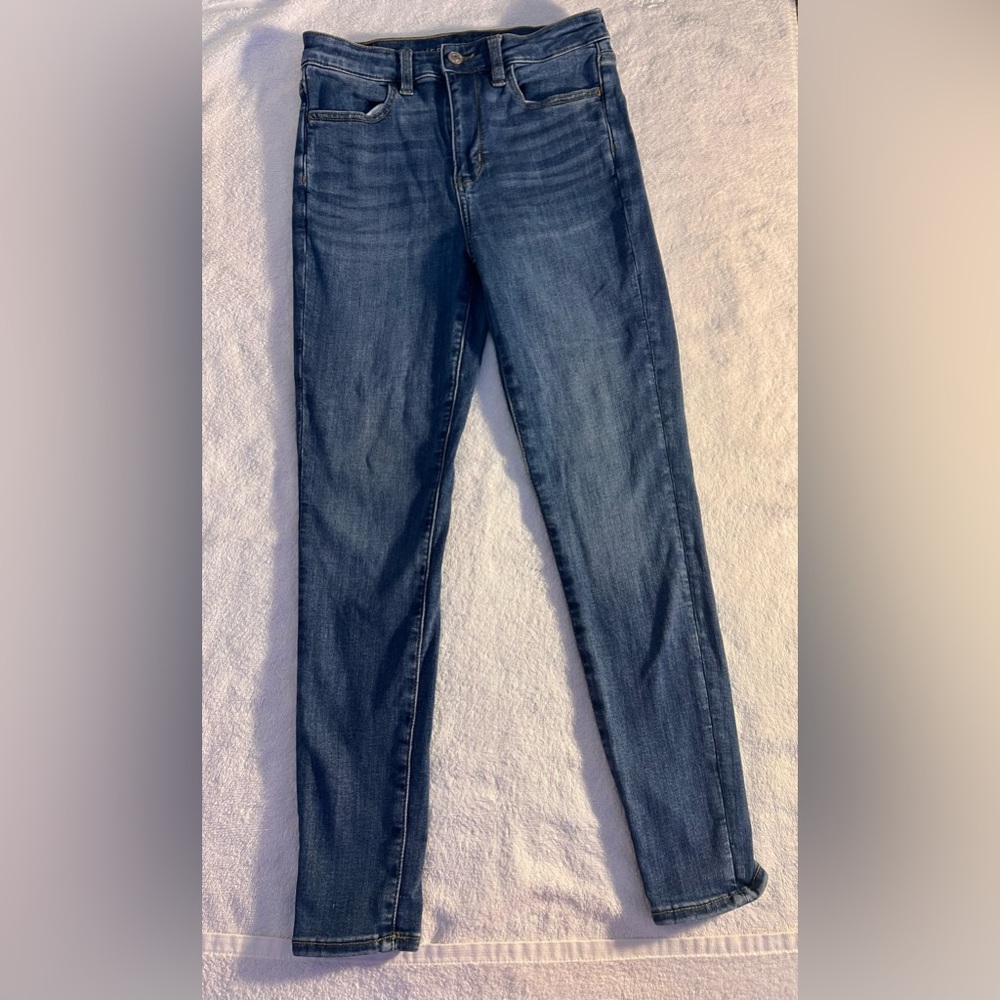 Blue skinny jeans!